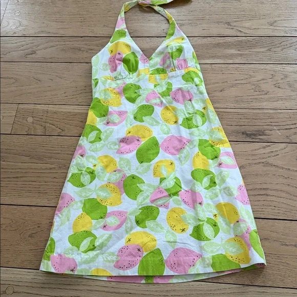 Lilly Pulitzer Multicolor Cotton Blend Halter dress size 2 - Picture 2 of 7